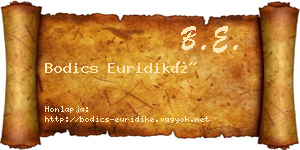 Bodics Euridiké névjegykártya